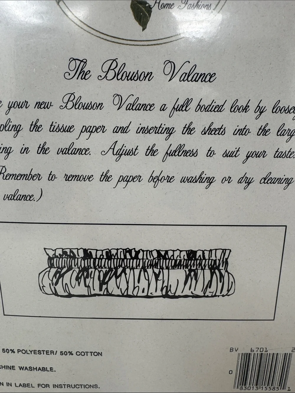 VINTAGE CROSCILL ONE BLOUSON VALANCE INCLUDES TISSUE PAPER 86